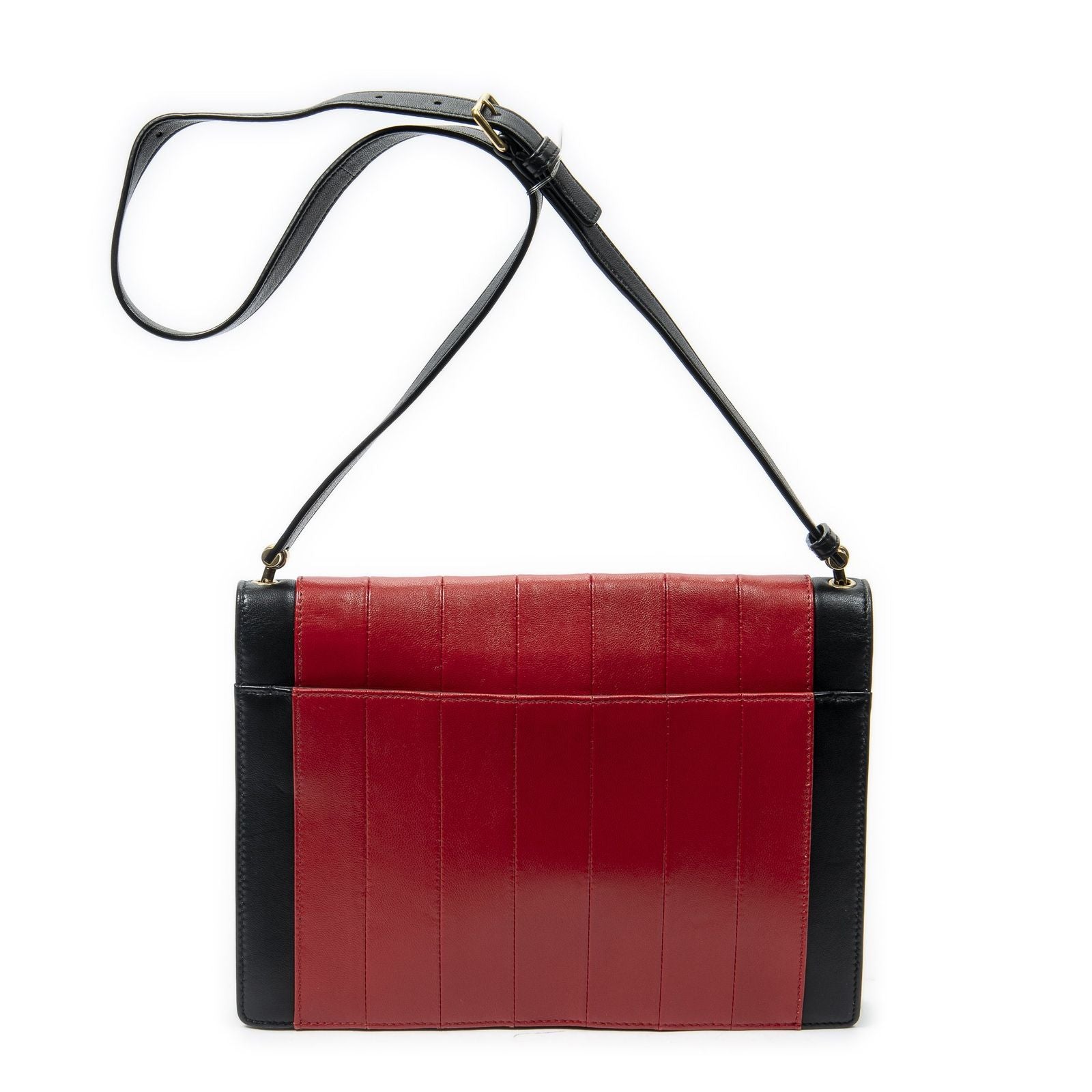 Saint Laurent Gaby Envelope Satchel Red Black Calfskin Leather — view 5