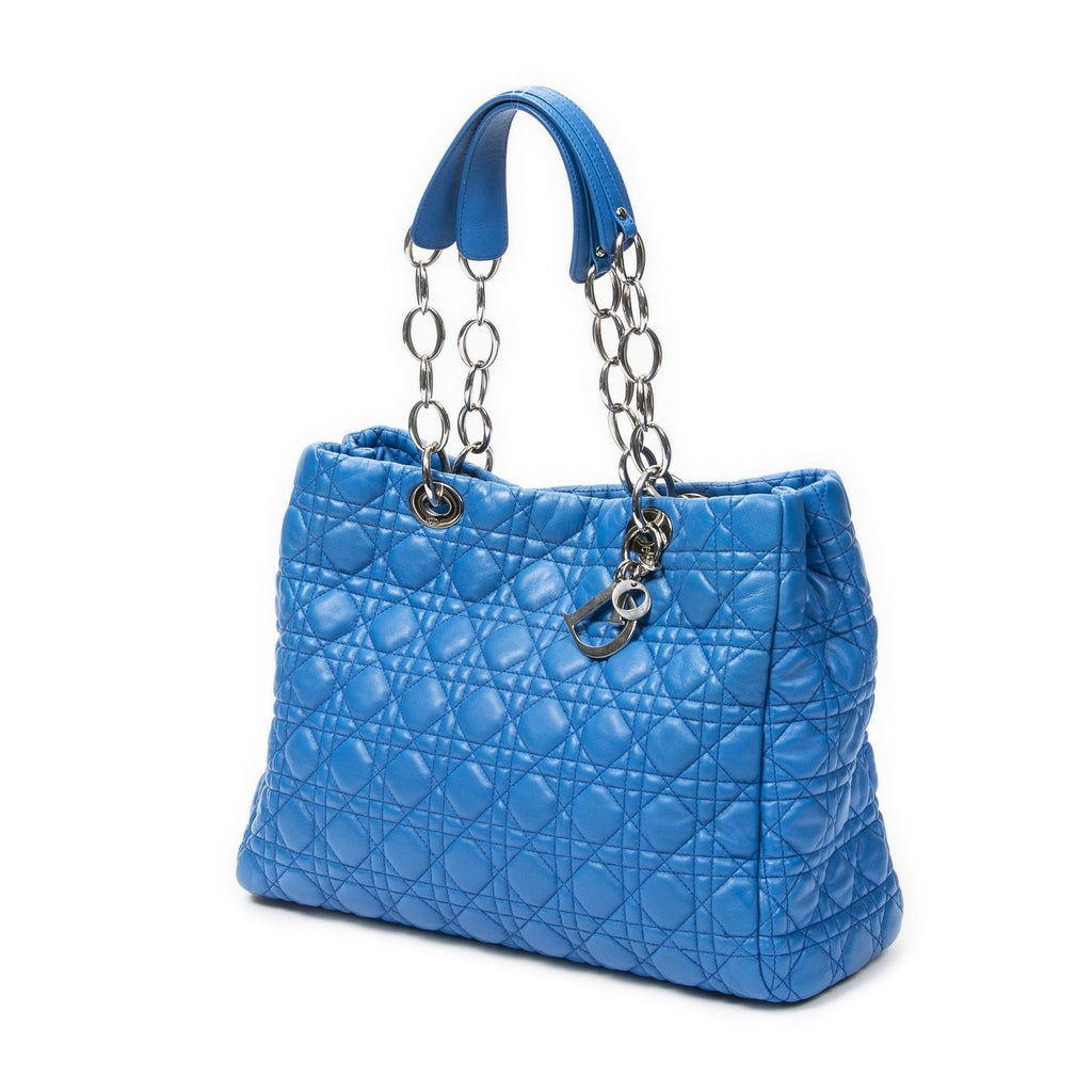 Dior Soft Shopping Tote Blue Canada Lambskin Leather — view 2