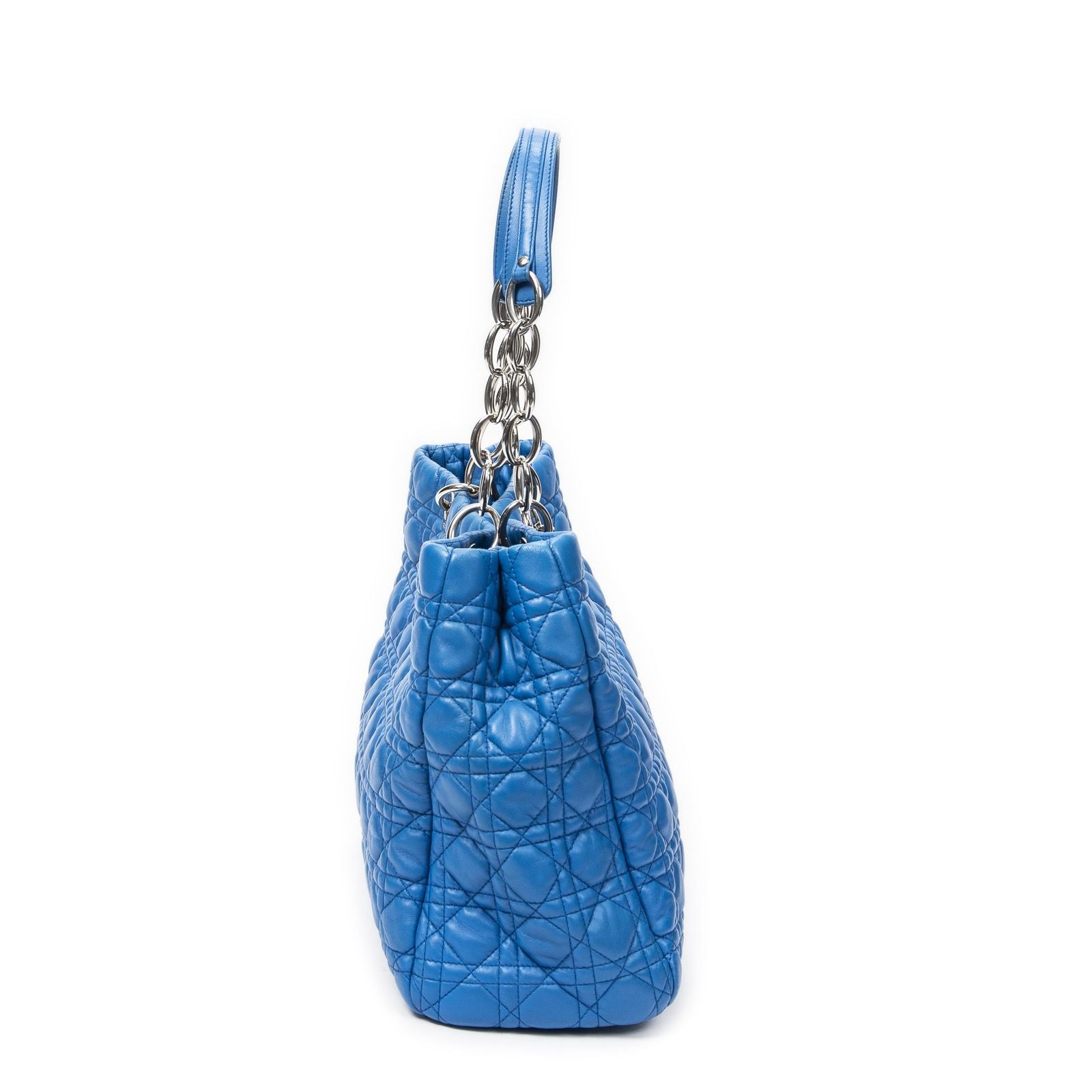Dior Soft Shopping Tote Blue Canada Lambskin Leather — view 4