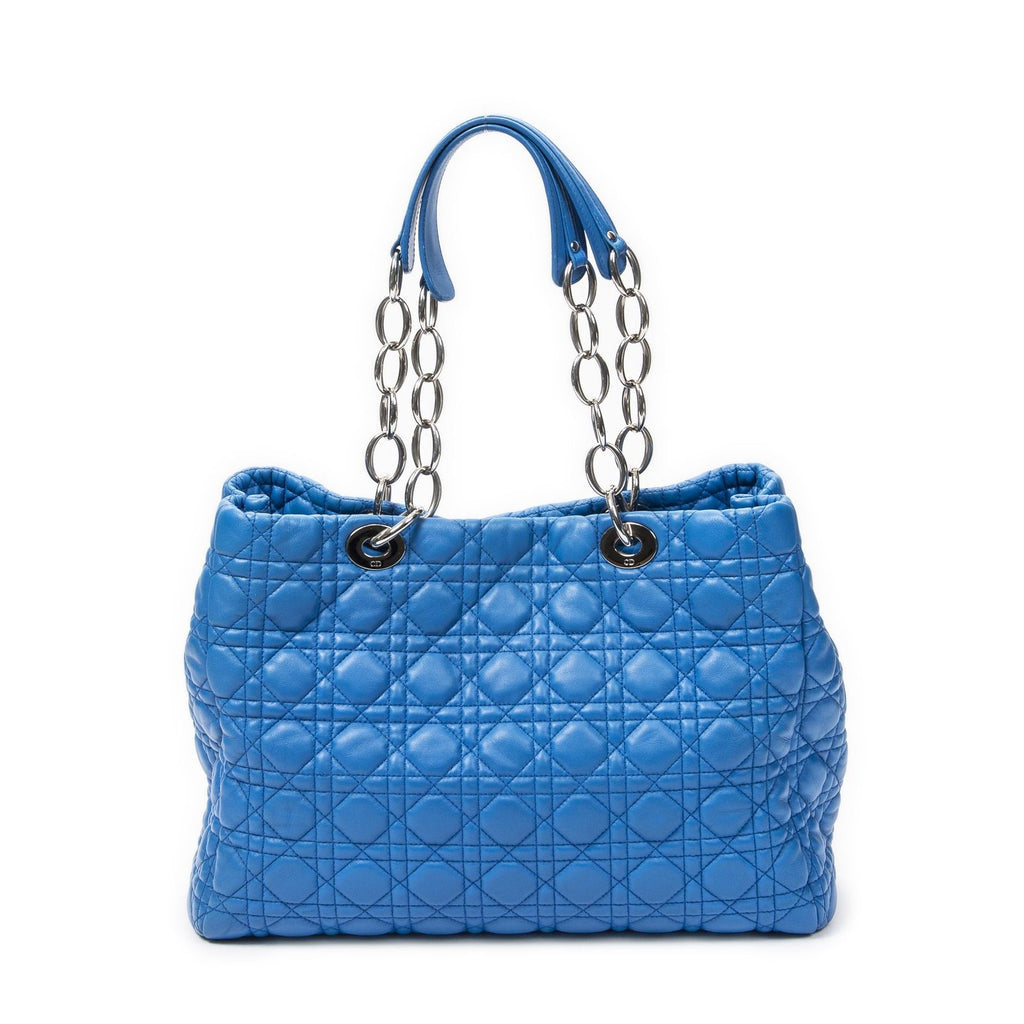 Dior Soft Shopping Tote Blue Canada Lambskin Leather — view 5