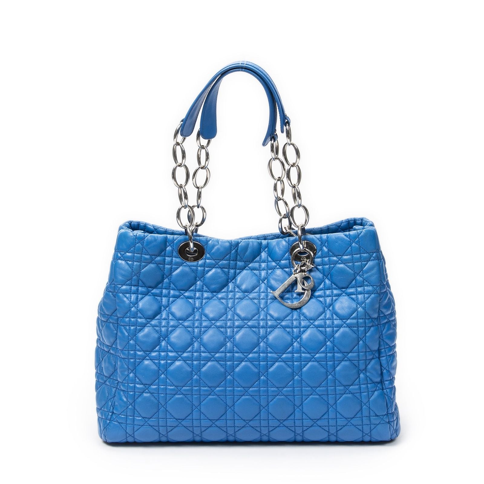 Dior Soft Shopping Tote Blue Canada Lambskin Leather