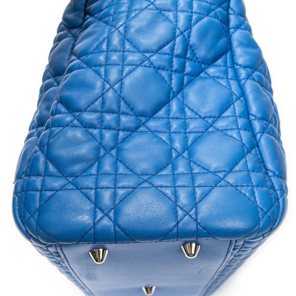 Dior Soft Shopping Tote Blue Canada Lambskin Leather — view 8