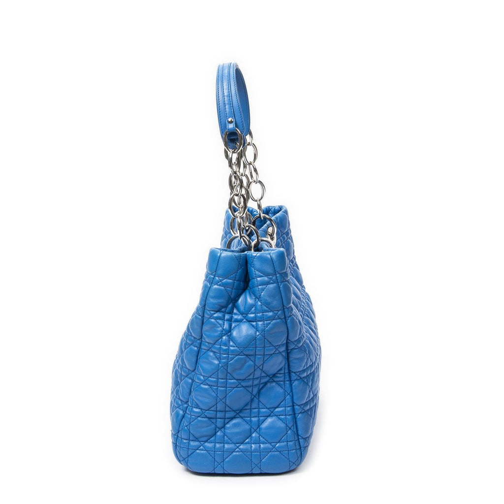 Dior Soft Shopping Tote Blue Canada Lambskin Leather — view 3