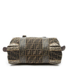 Fendi Double Zip Bowla Bag Brown Black Zucca Canvas — view 6