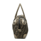 Fendi Double Zip Bowla Bag Brown Black Zucca Canvas — view 3