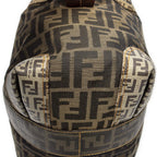 Fendi Double Zip Bowla Bag Brown Black Zucca Canvas — view 8
