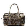 Fendi Double Zip Bowla Bag Brown Black Zucca Canvas