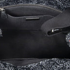 Prada Canapa Small Tote Black Red Raffia Crochet Canvasa — view 9