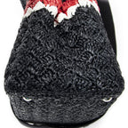 Prada Canapa Small Tote Black Red Raffia Crochet Canvasa — view 8