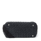 Prada Canapa Small Tote Black Red Raffia Crochet Canvasa — view 6