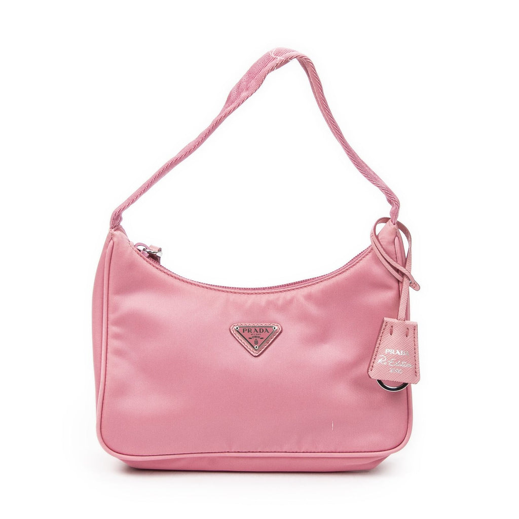 Prada Mini Zip Hobo Pink Nylon Canvas