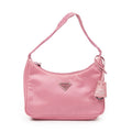 Prada Mini Zip Hobo Pink Nylon Canvas