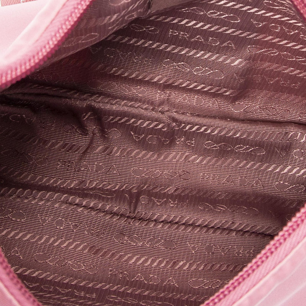 Prada Mini Zip Hobo Pink Nylon Canvas — view 9