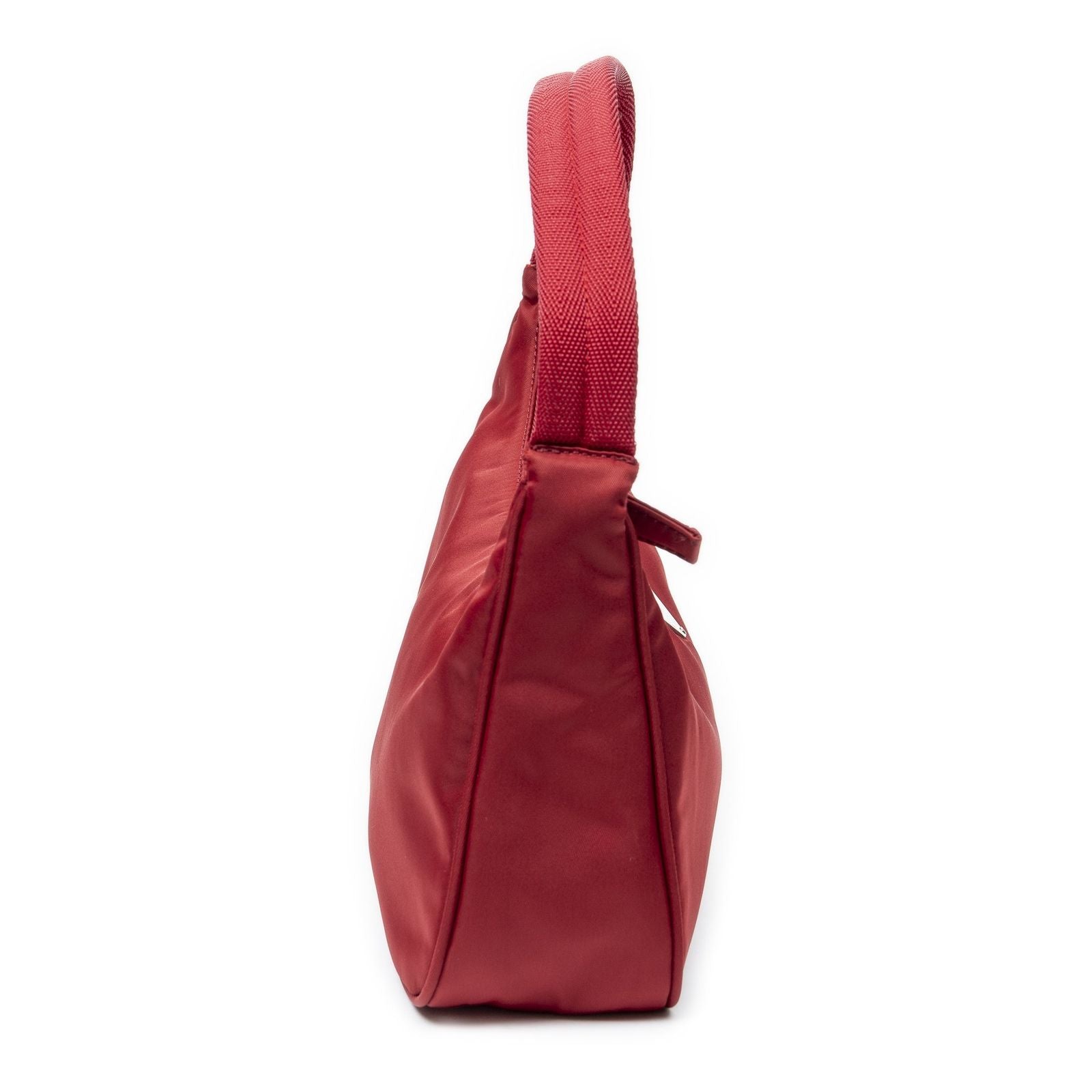 Prada Vintage Mini Zip Hobo Red Nylon Canvas — view 4