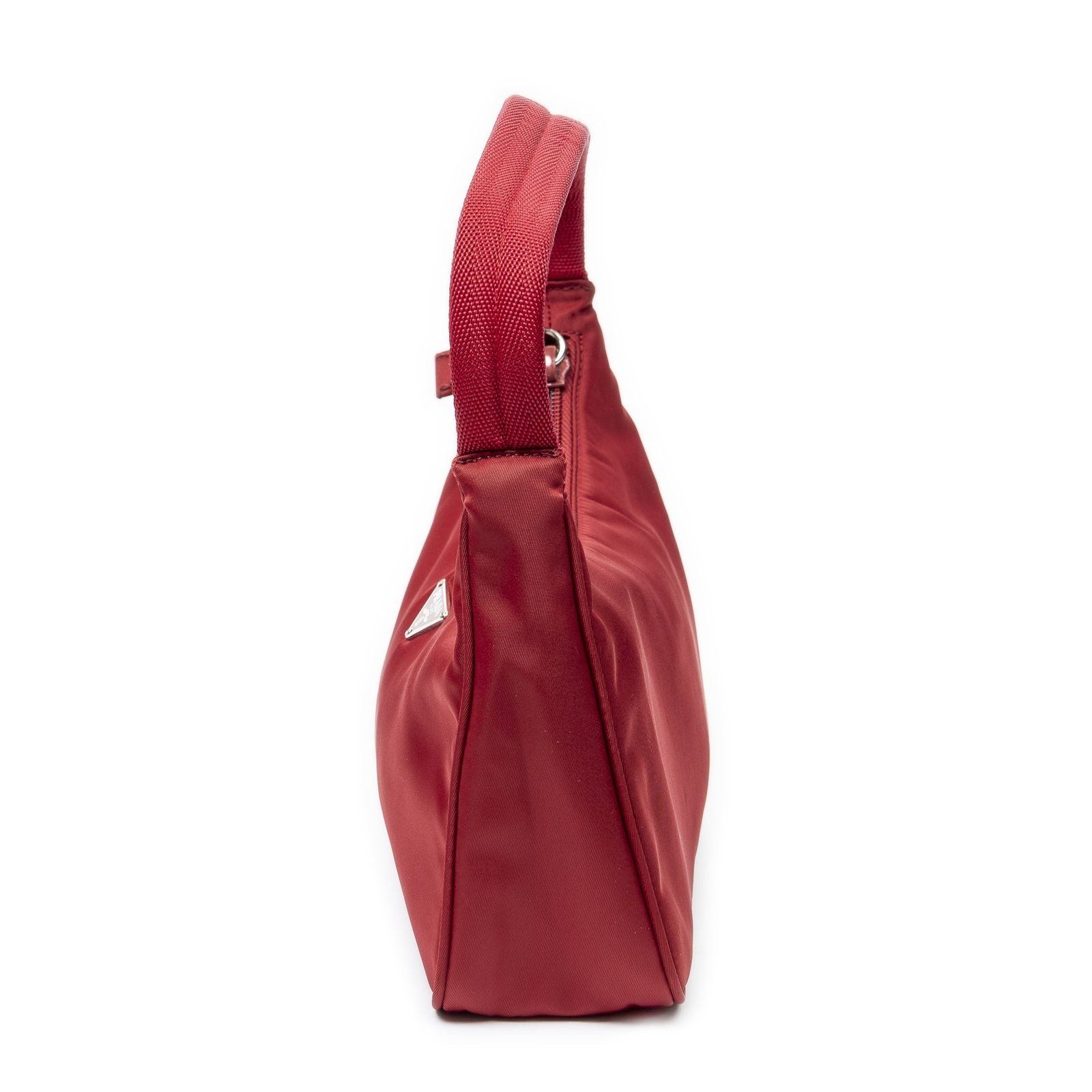Prada Vintage Mini Zip Hobo Red Nylon Canvas — view 3