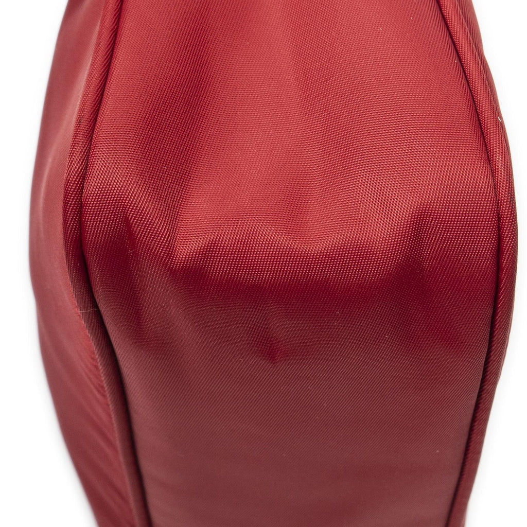 Prada Vintage Mini Zip Hobo Red Nylon Canvas — view 8