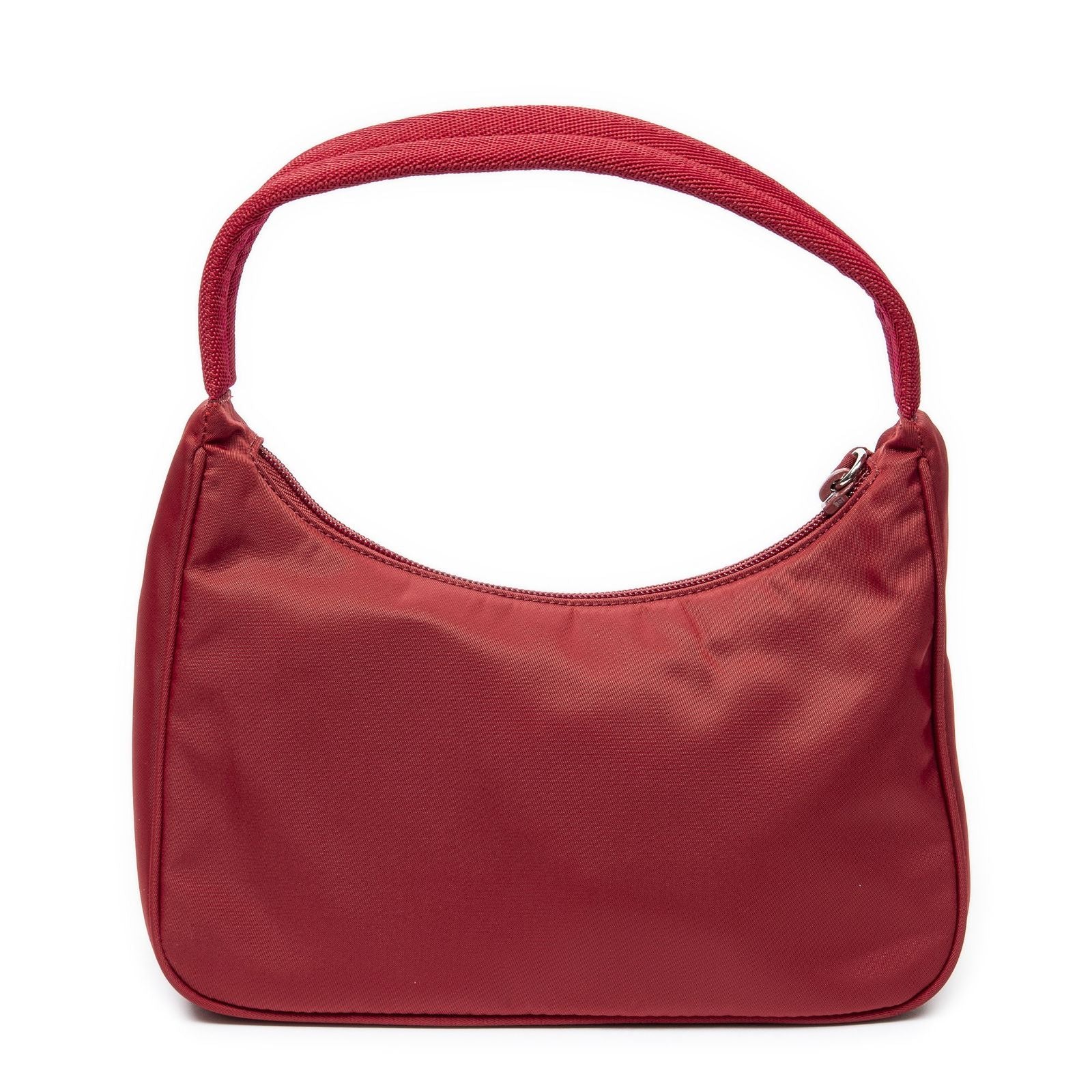 Prada Vintage Mini Zip Hobo Red Nylon Canvas — view 5