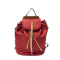 Prada Drawstring Backpack Red Tan Black Nylon Canvas