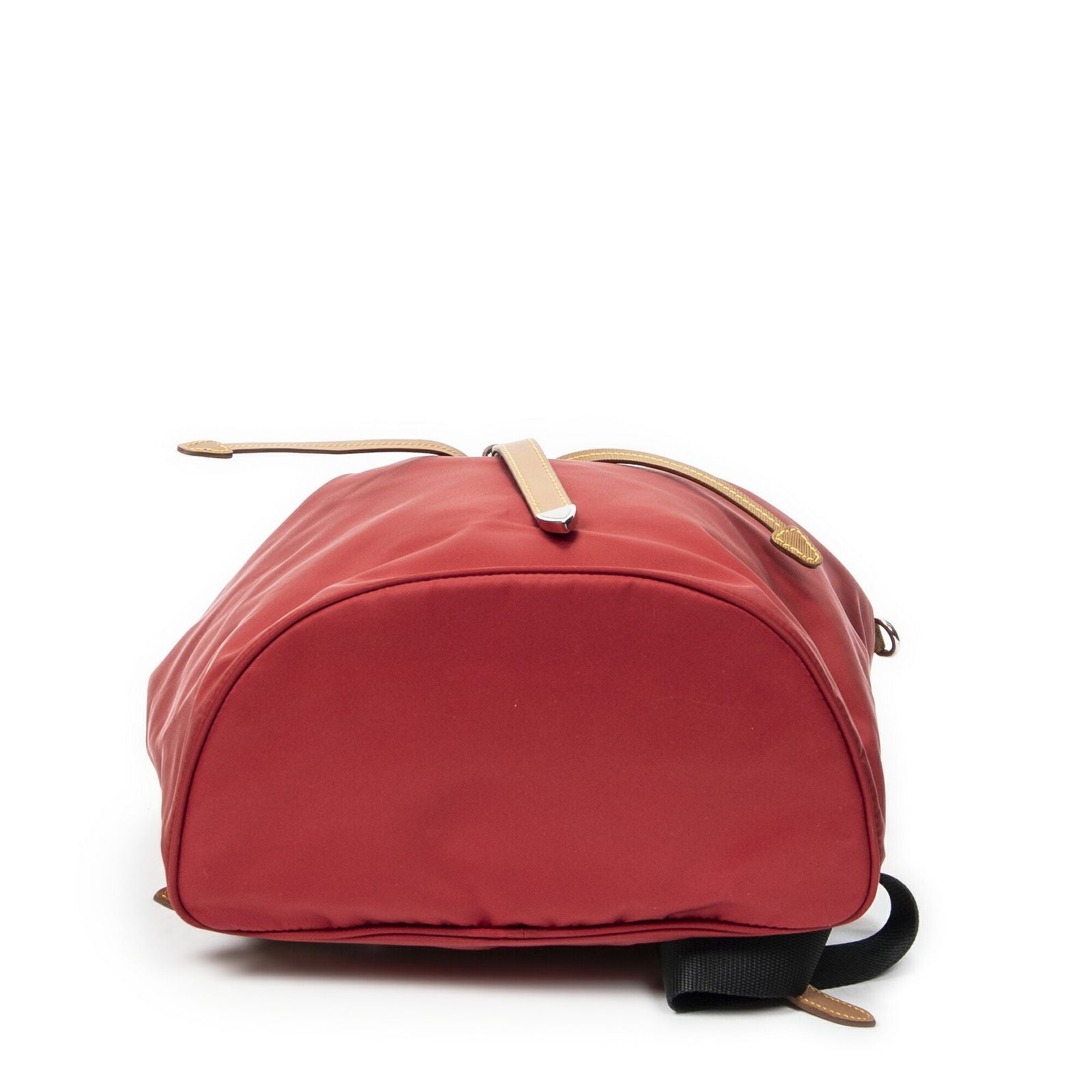 Prada Drawstring Backpack Red Tan Black Nylon Canvas — view 6