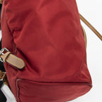 Prada Drawstring Backpack Red Tan Black Nylon Canvas — view 7