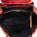 Prada Drawstring Backpack Red Tan Black Nylon Canvas — view 9