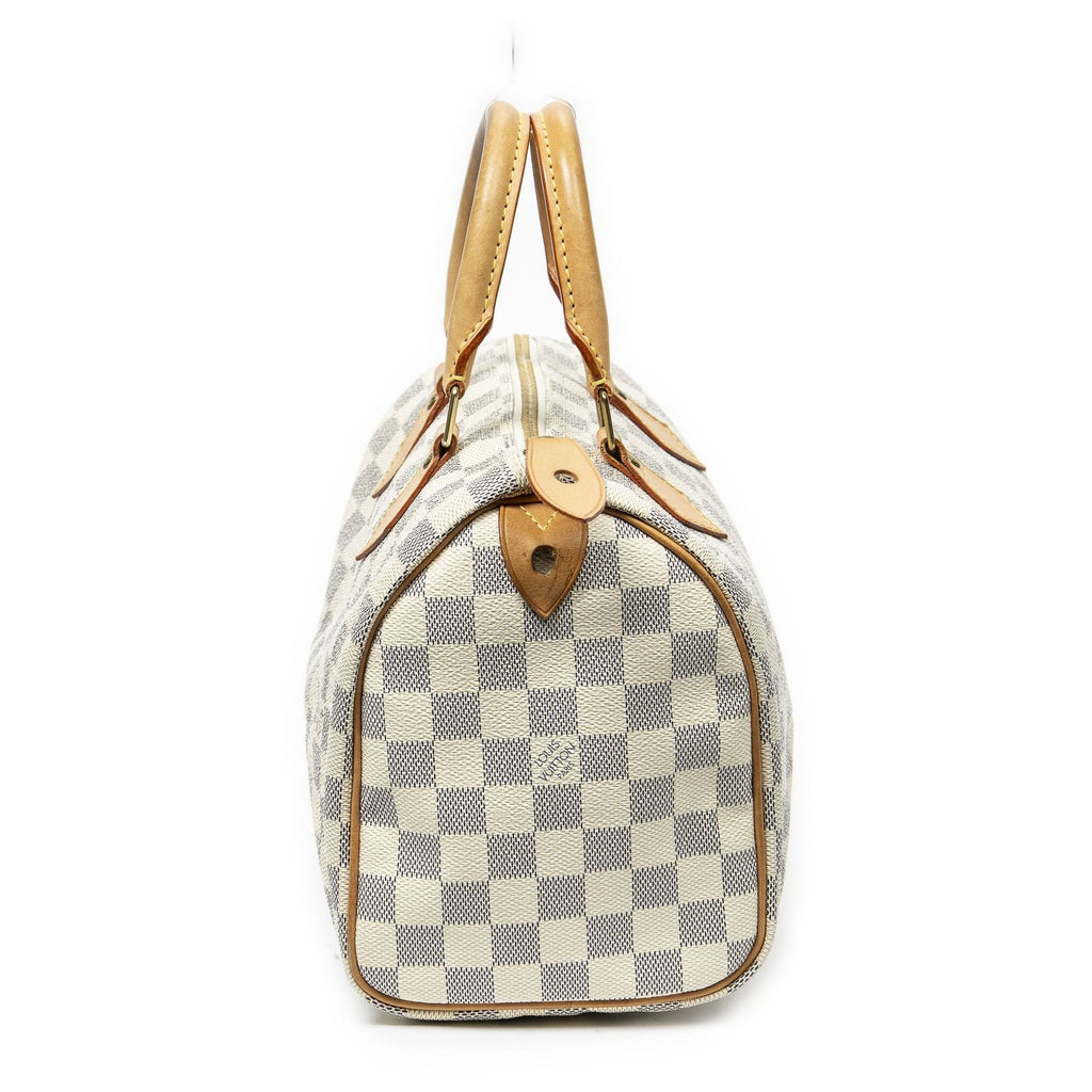 Louis Vuitton Speedy Ivory Damier Azur Handbag — view 3