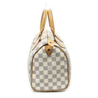 Louis Vuitton Speedy Ivory Damier Azur Handbag — view 3