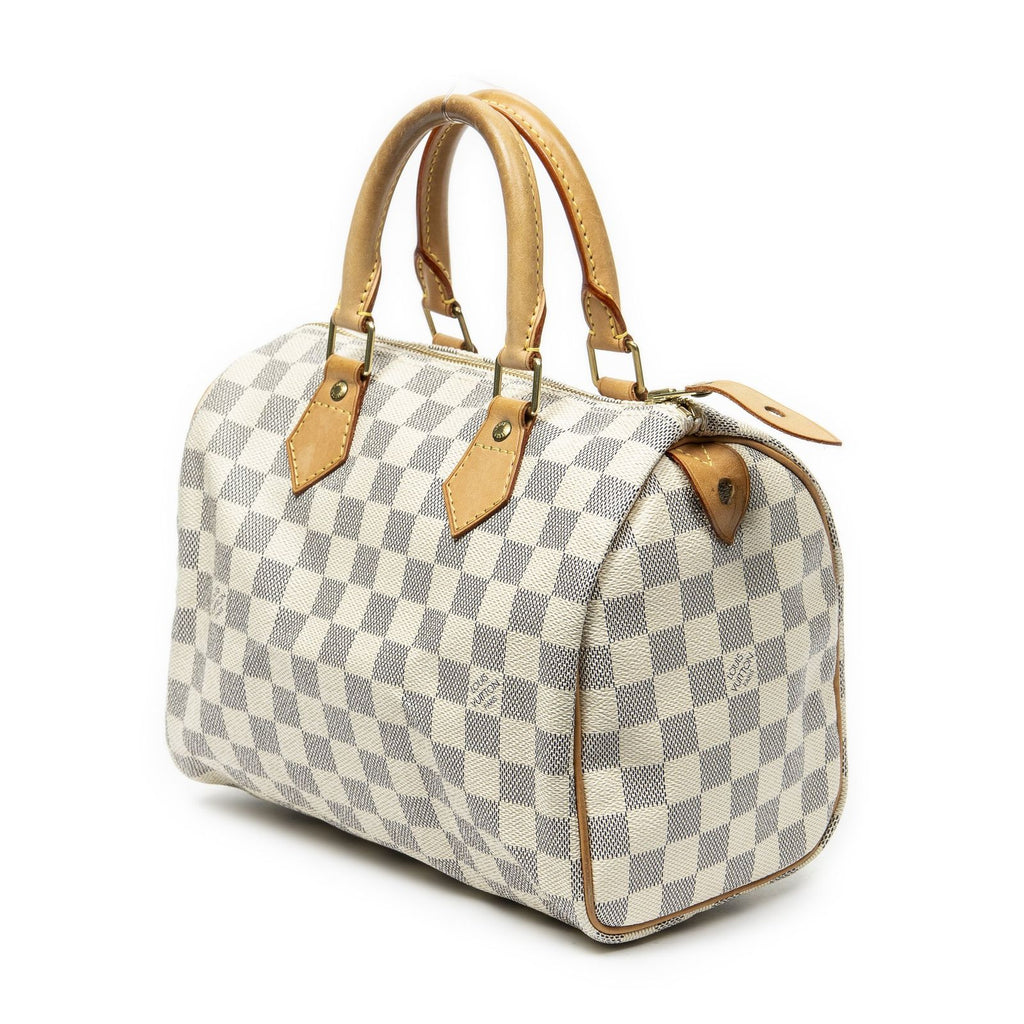 Louis Vuitton Speedy Ivory Damier Azur Handbag — view 2