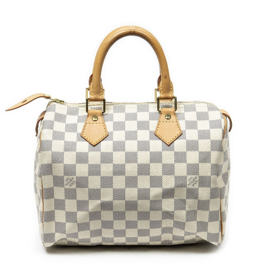Louis Vuitton Speedy Ivory Damier Azur Handbag — view 5