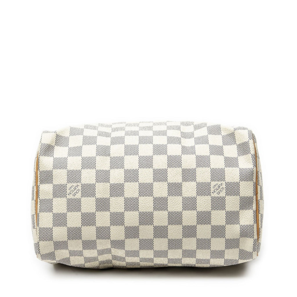 Louis Vuitton Speedy Ivory Damier Azur Handbag — view 6