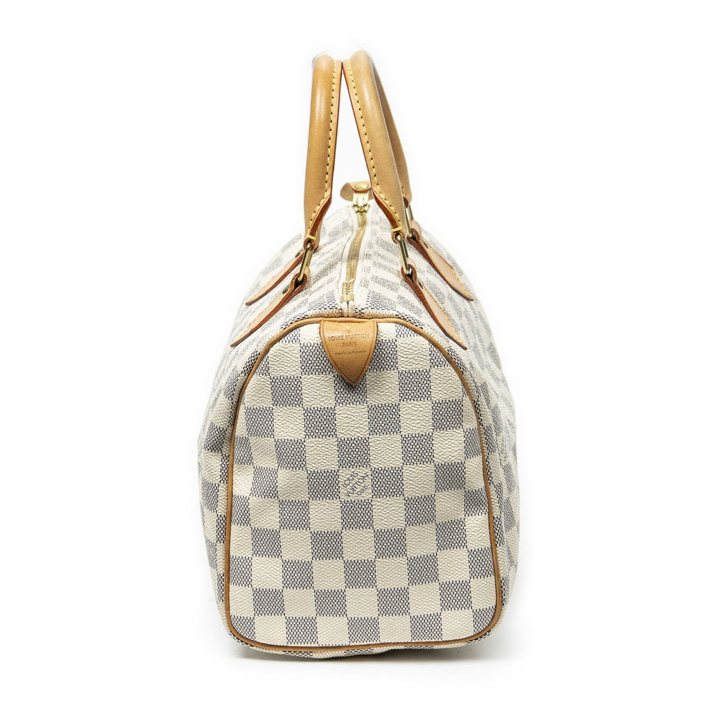 Louis Vuitton Speedy Ivory Damier Azur Handbag — view 4
