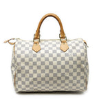 Louis Vuitton Speedy Ivory Damier Azur Handbag — view 5