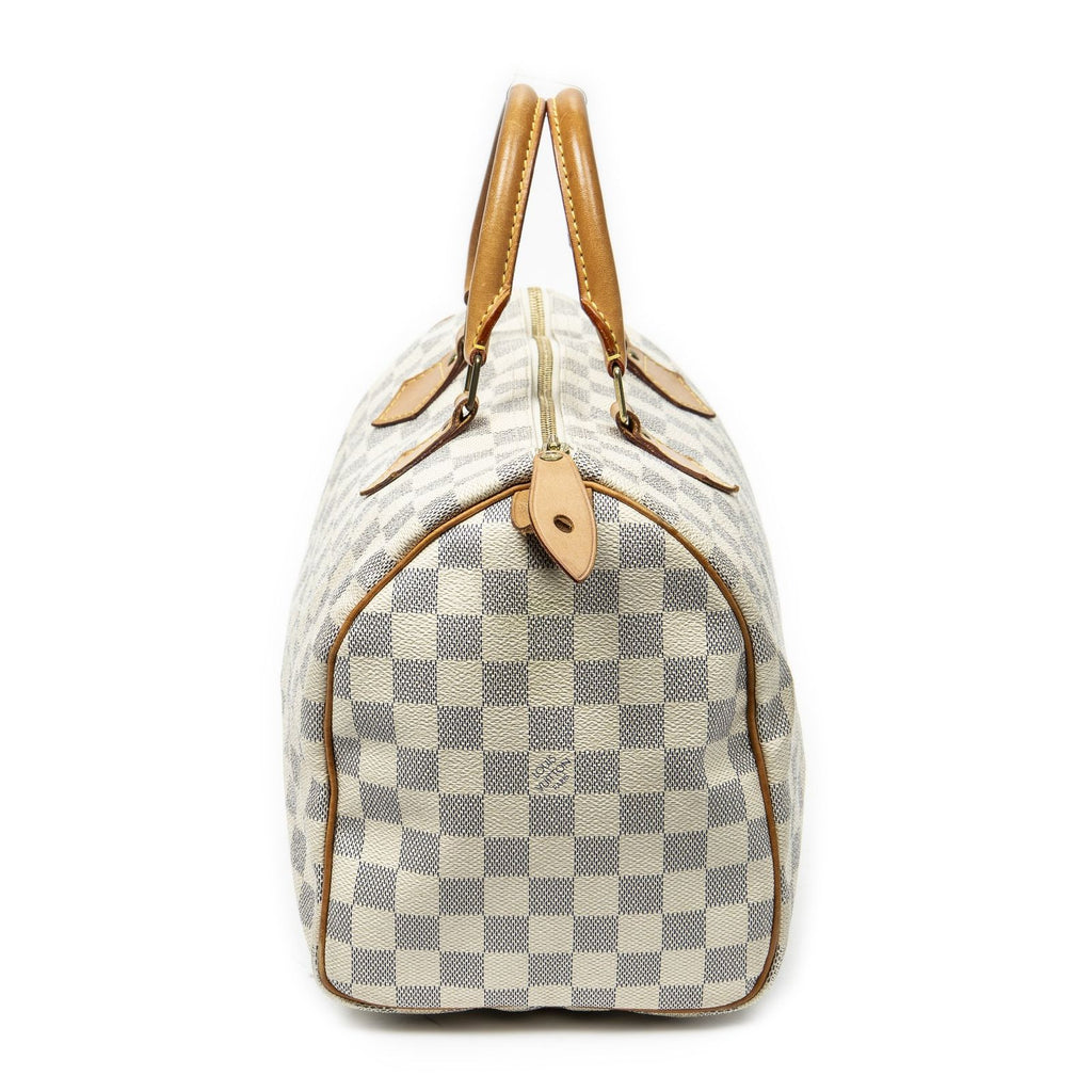Louis Vuitton Speedy Ivory Damier Azur Handbag — view 3
