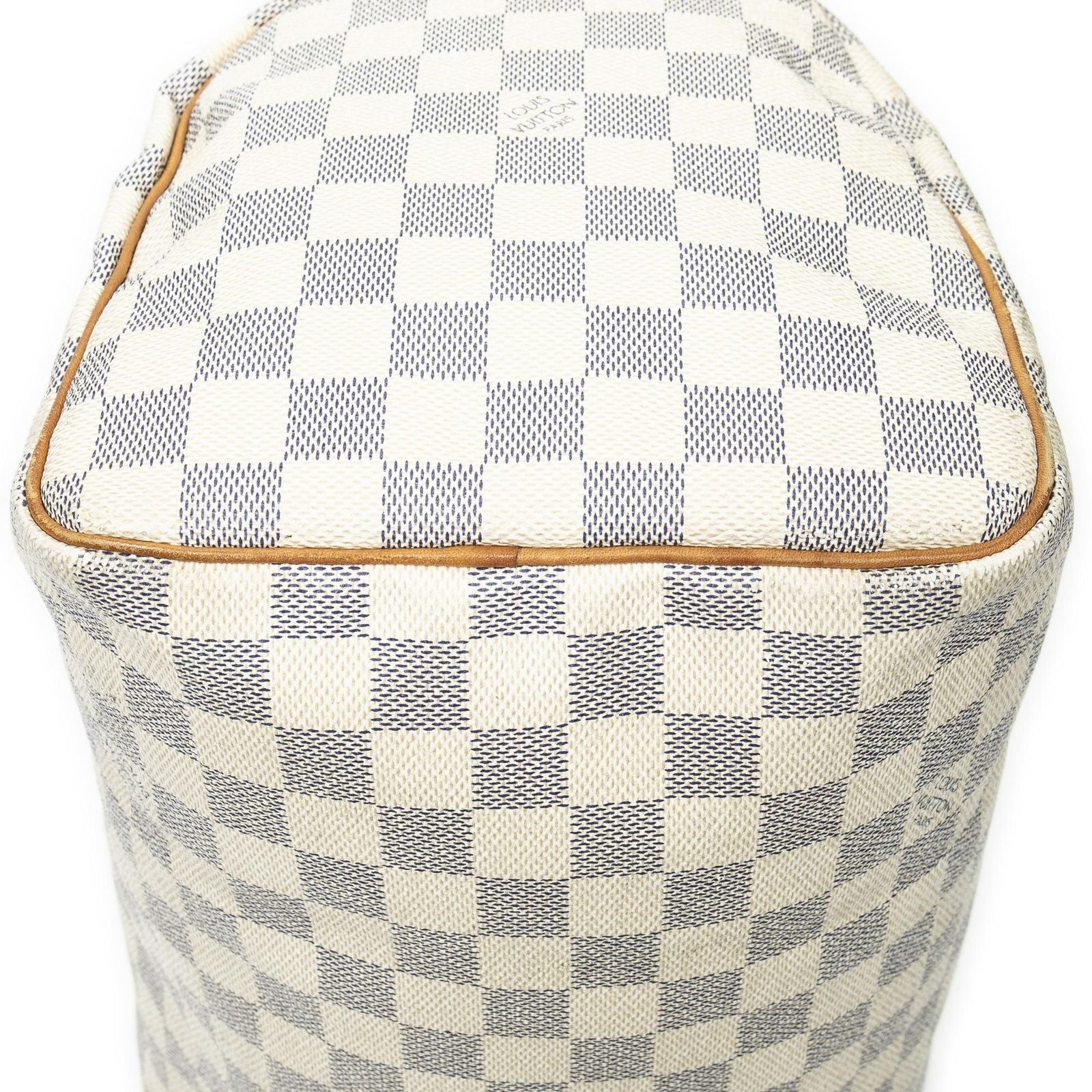Louis Vuitton Speedy Ivory Damier Azur Handbag — view 8