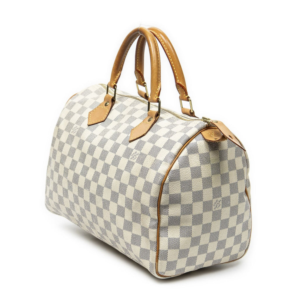 Louis Vuitton Speedy Ivory Damier Azur Handbag — view 2