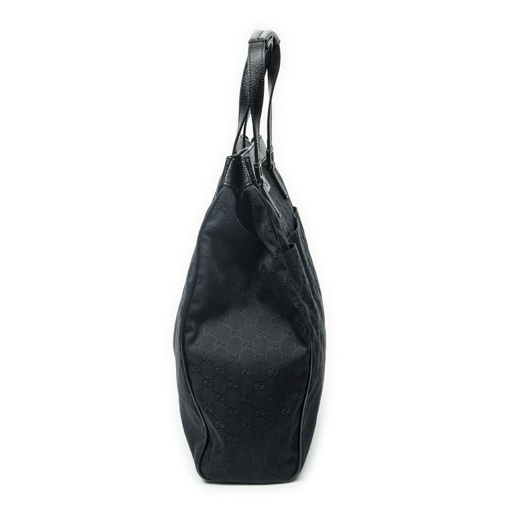 Gucci Pocket Shopping Tote Black GG Canvas — view 4