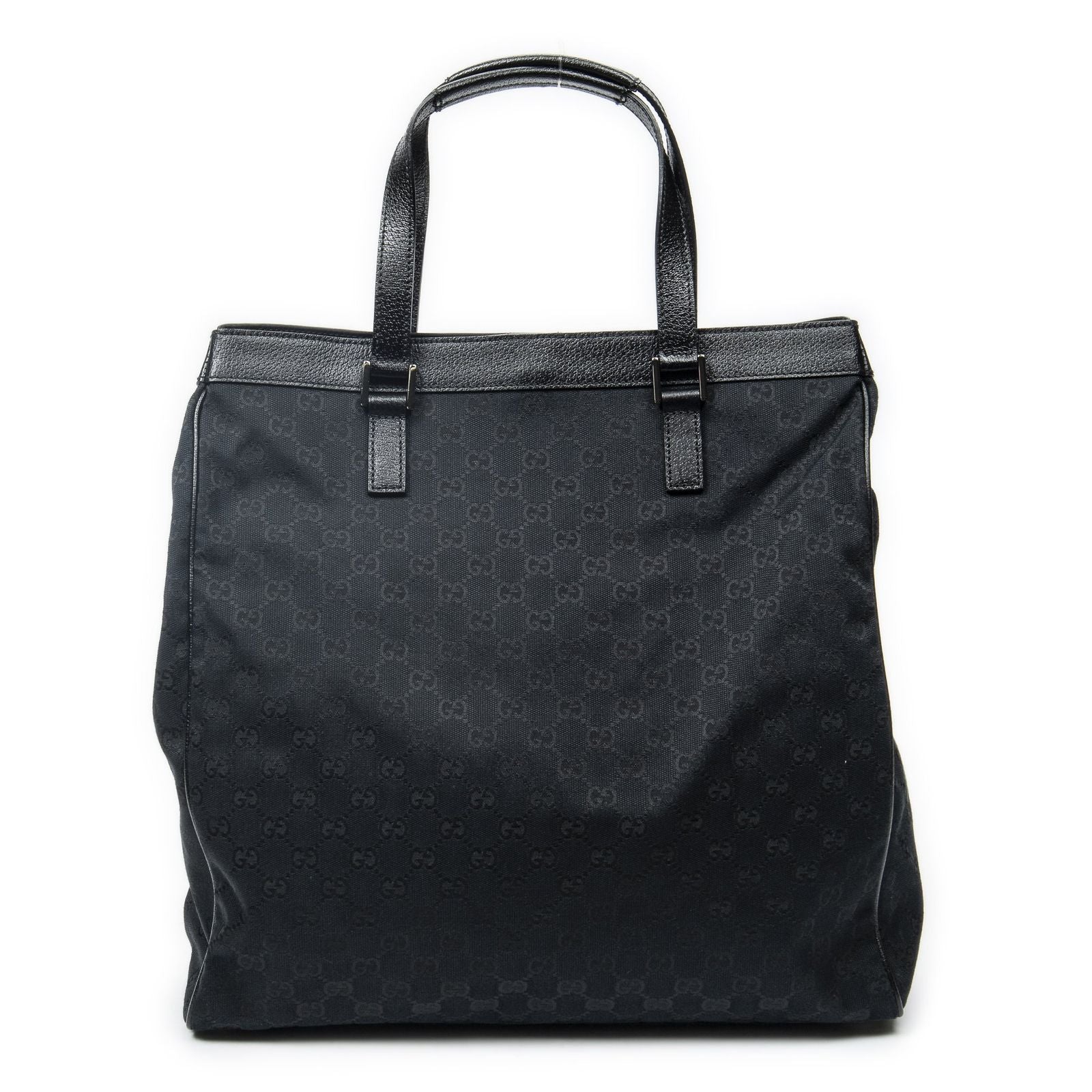 Gucci Pocket Shopping Tote Black GG Canvas — view 5