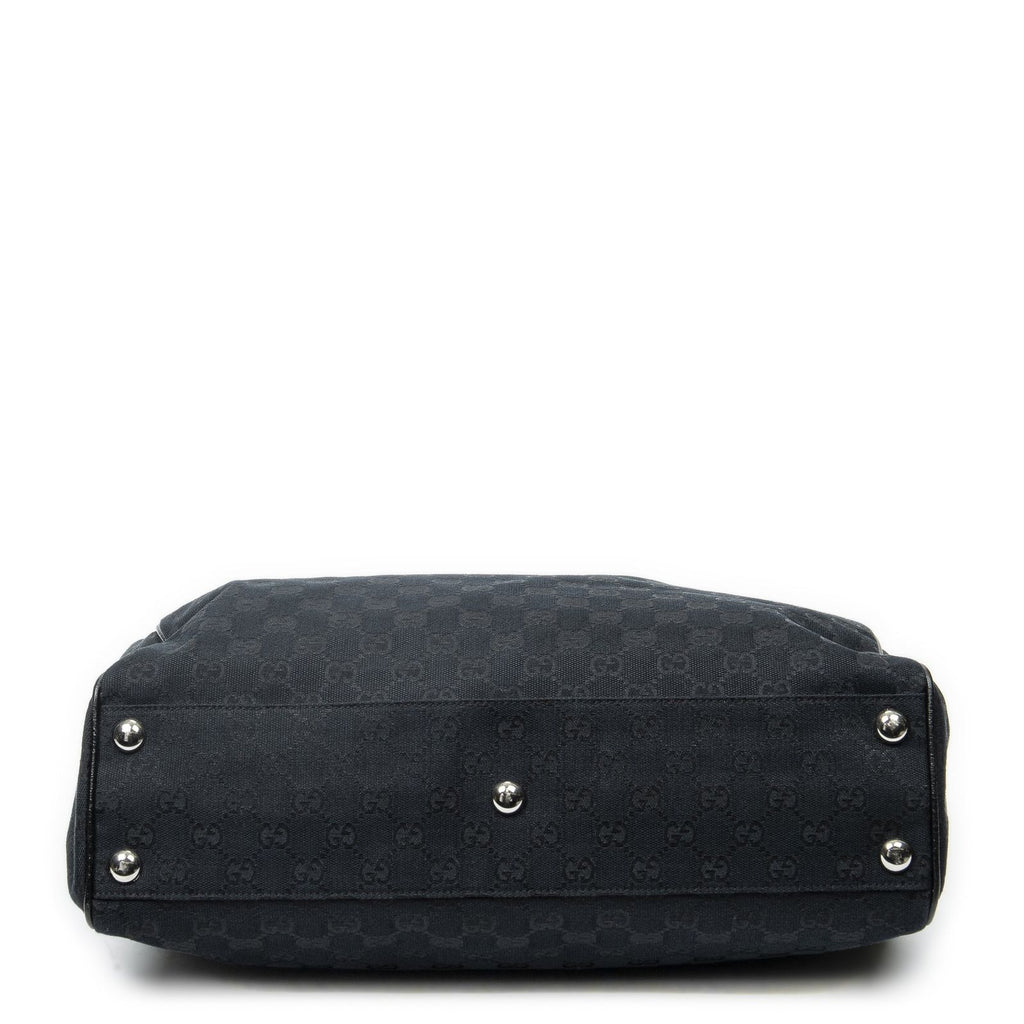Gucci Pocket Shopping Tote Black GG Canvas — view 6