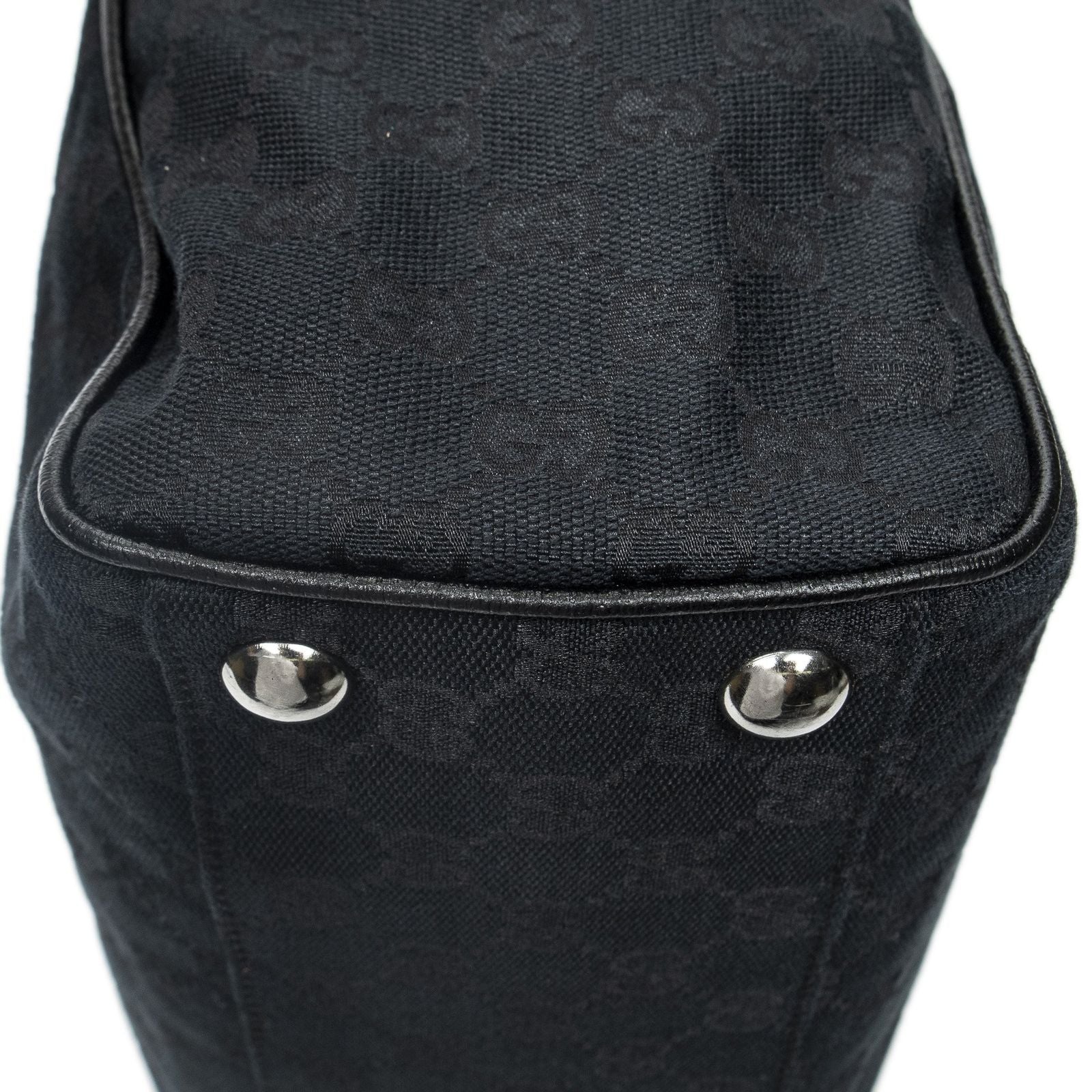 Gucci Pocket Shopping Tote Black GG Canvas — view 8