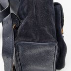 Gucci Mini Bamboo Backpack Navy Suede Leather — view 7