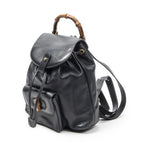 Gucci Mini Bamboo Backpack Navy Calfskin Leather — view 2