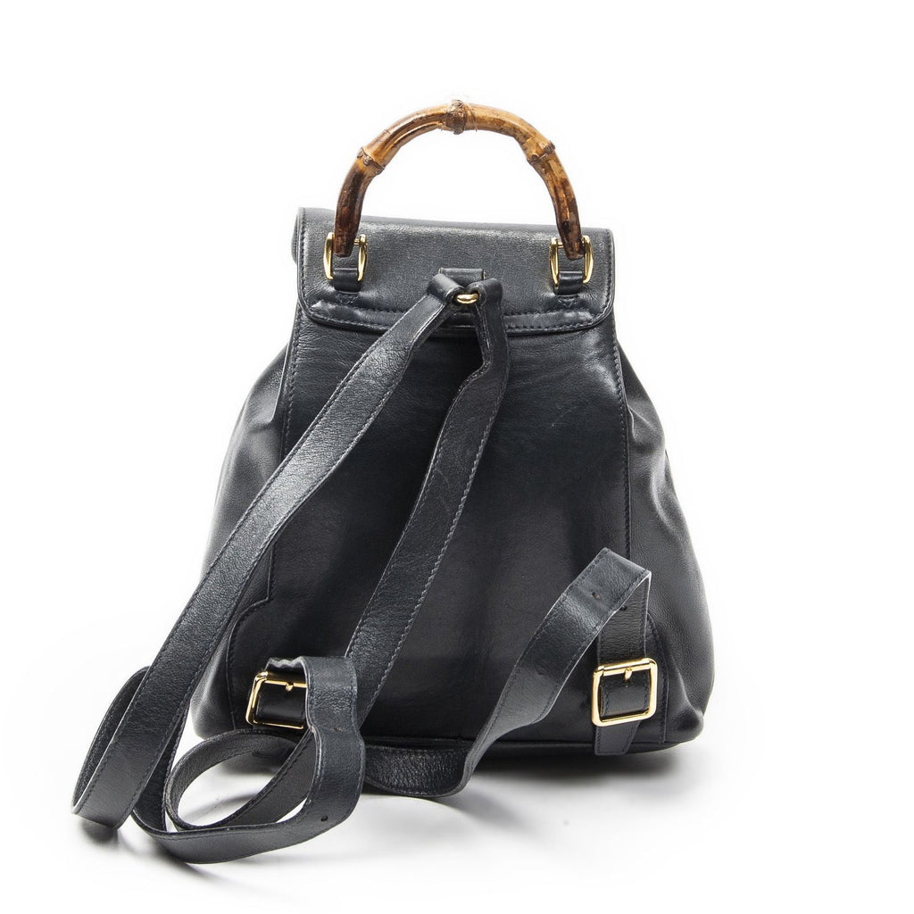 Gucci Mini Bamboo Backpack Navy Calfskin Leather — view 5