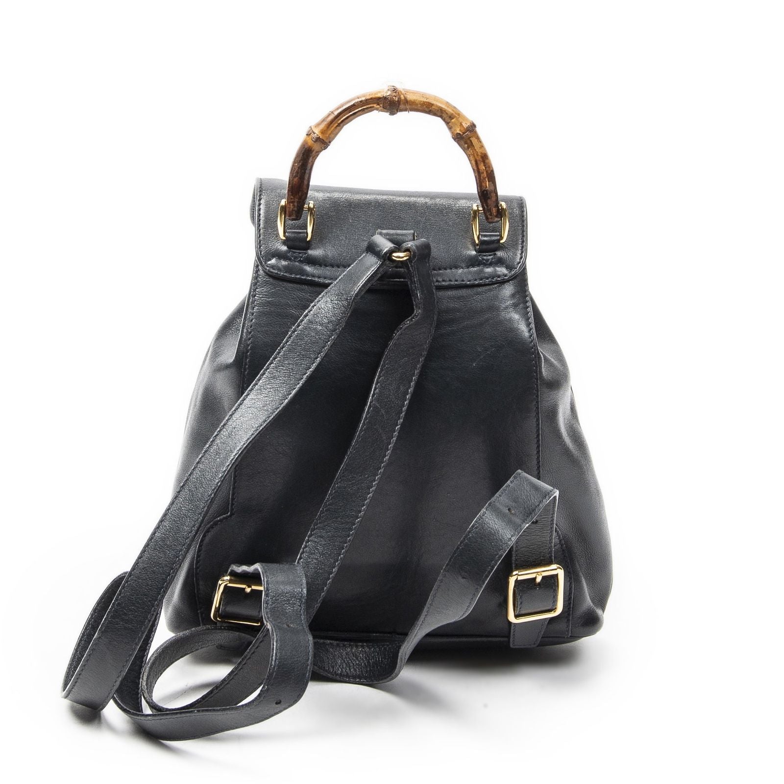 Gucci Mini Bamboo Backpack Navy Calfskin Leather — view 5