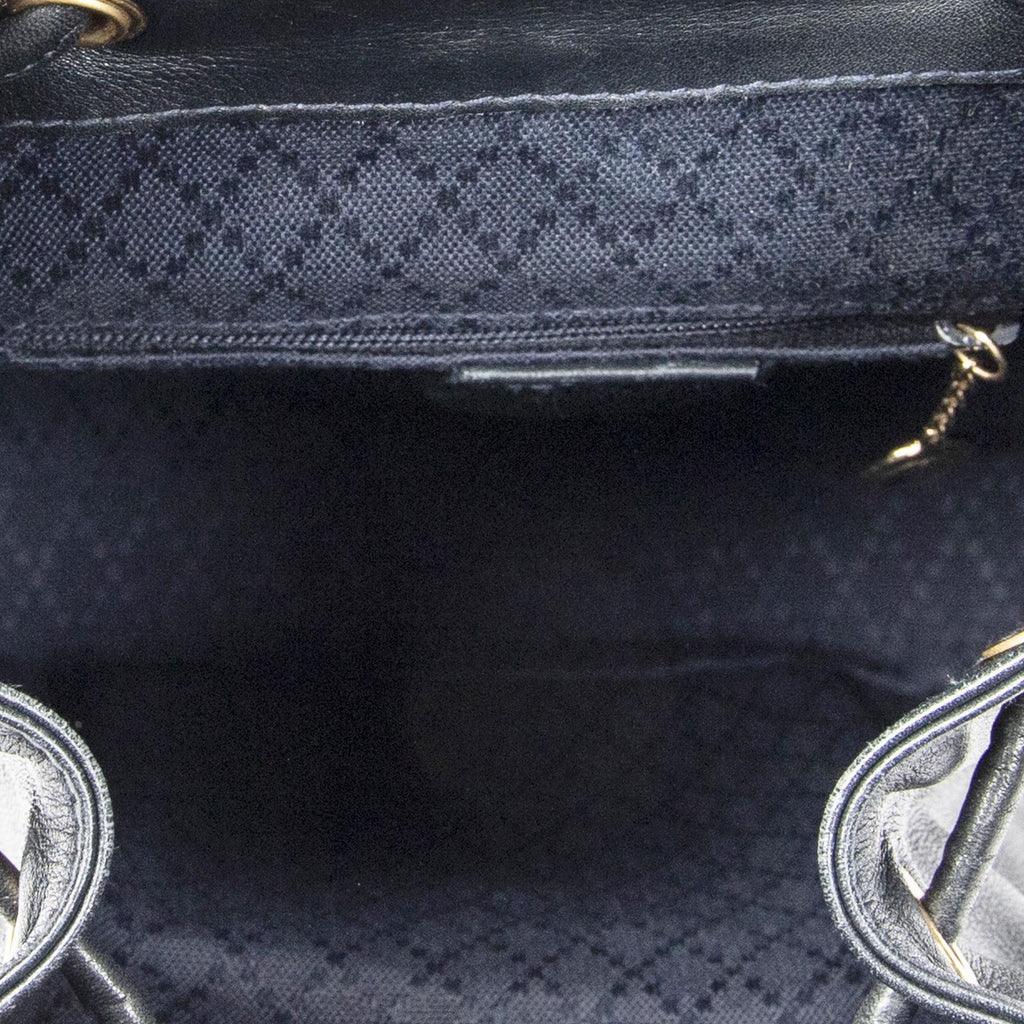 Gucci Mini Bamboo Backpack Navy Calfskin Leather — view 9