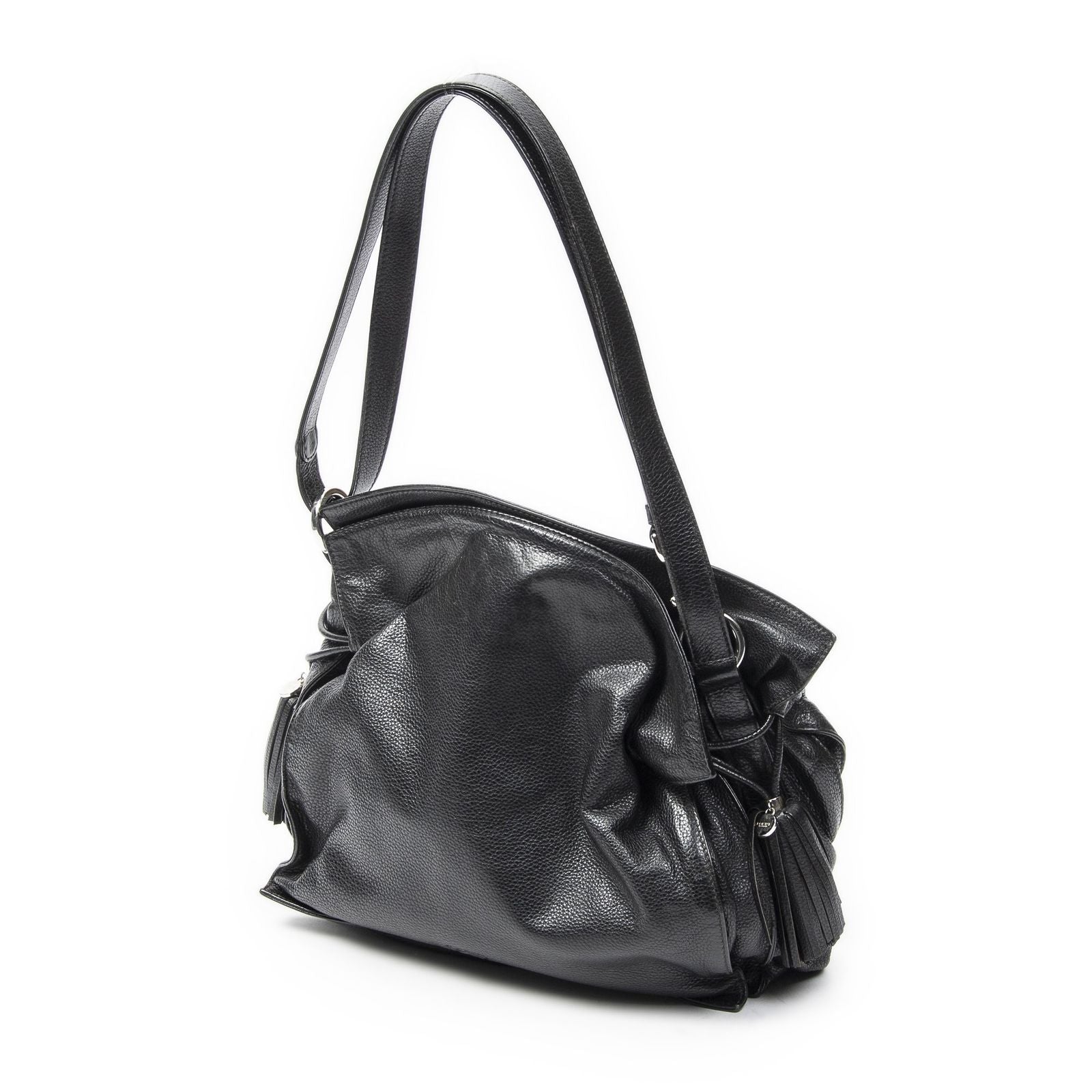 Loewe Tassel Flamenco Bag Black Gray Calfskin Leather — view 2
