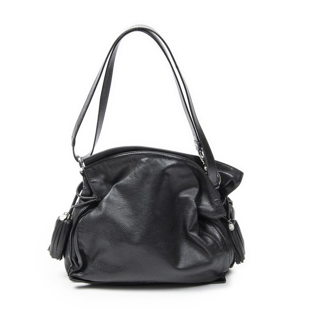 Loewe Tassel Flamenco Bag Black Gray Calfskin Leather