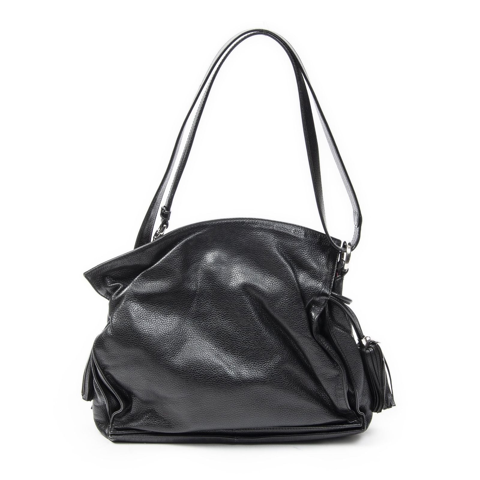 Loewe Tassel Flamenco Bag Black Gray Calfskin Leather — view 5