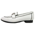 Hermes Moccasins Paris 37 White Leather Silver Shoes