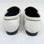 Hermes Moccasins Paris 37 White Leather Silver Shoes — view 6