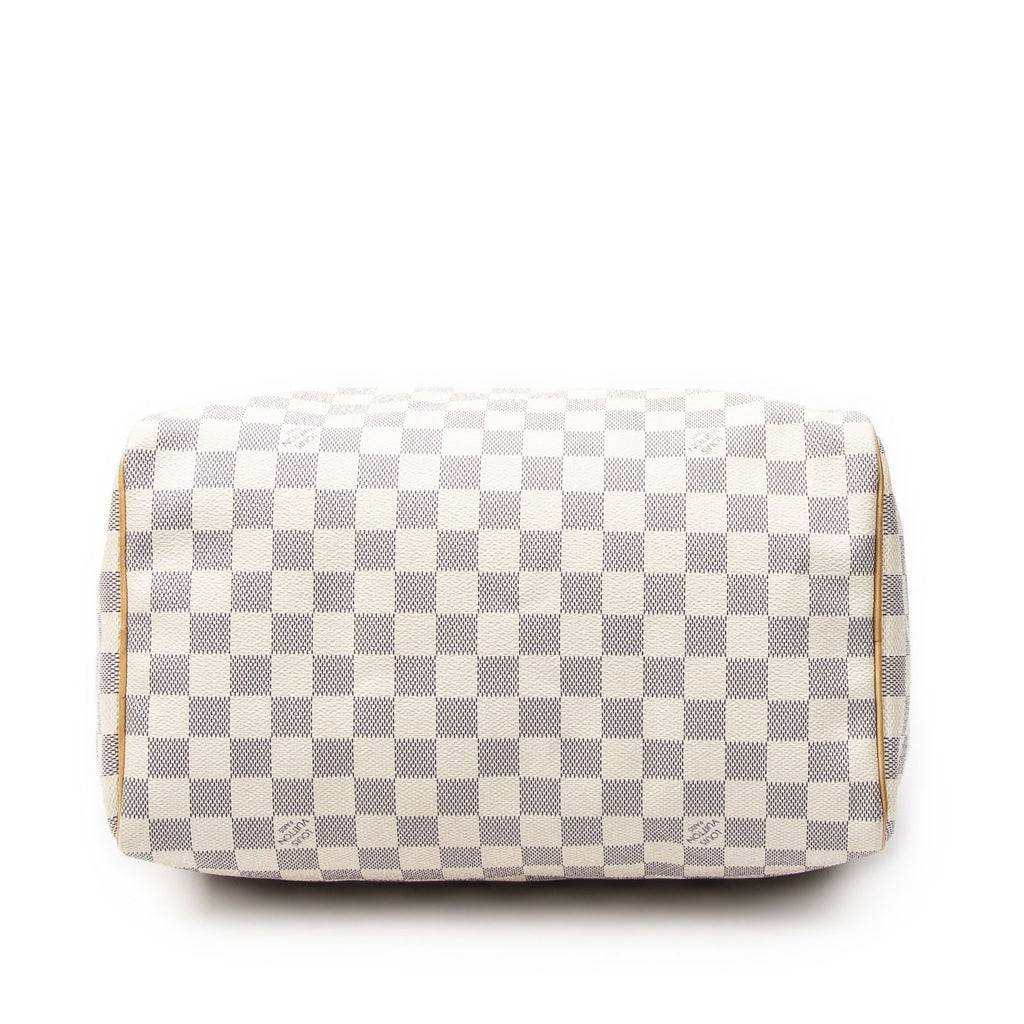 Louis Vuitton Speedy Ivory Damier Azur Handbag — view 6